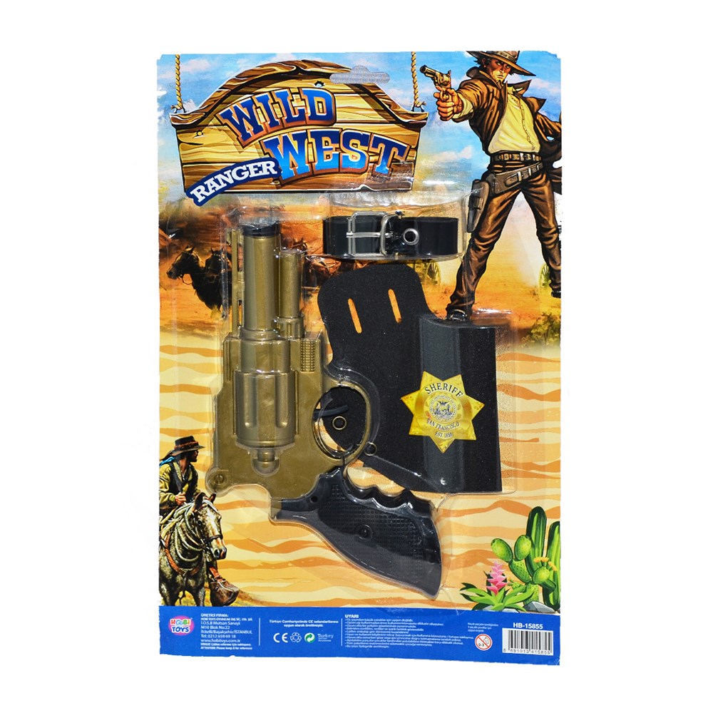 Oyuncak Silahlar, Merkez Oyuncak, Hobi Toys Kartela Kemerli Kovboy Sheriff Oyuncak Silah