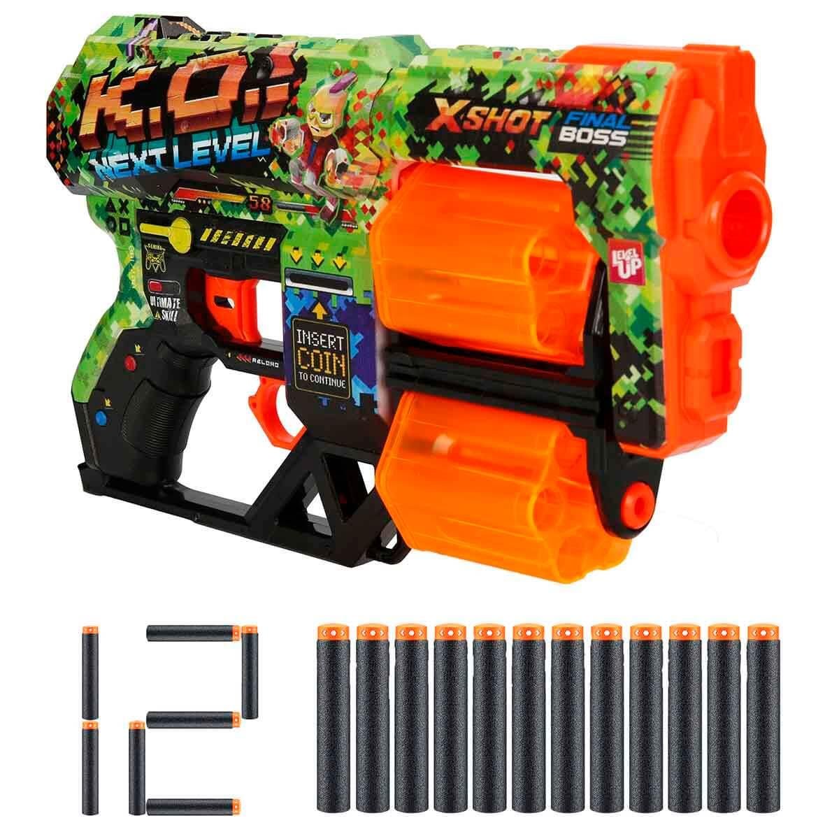 Oyuncak Silahlar, SUNMAN, X-Shot Skins Dread 12 Mermili Sünger Dart Atan Silah 31 cm 37848 K.O.