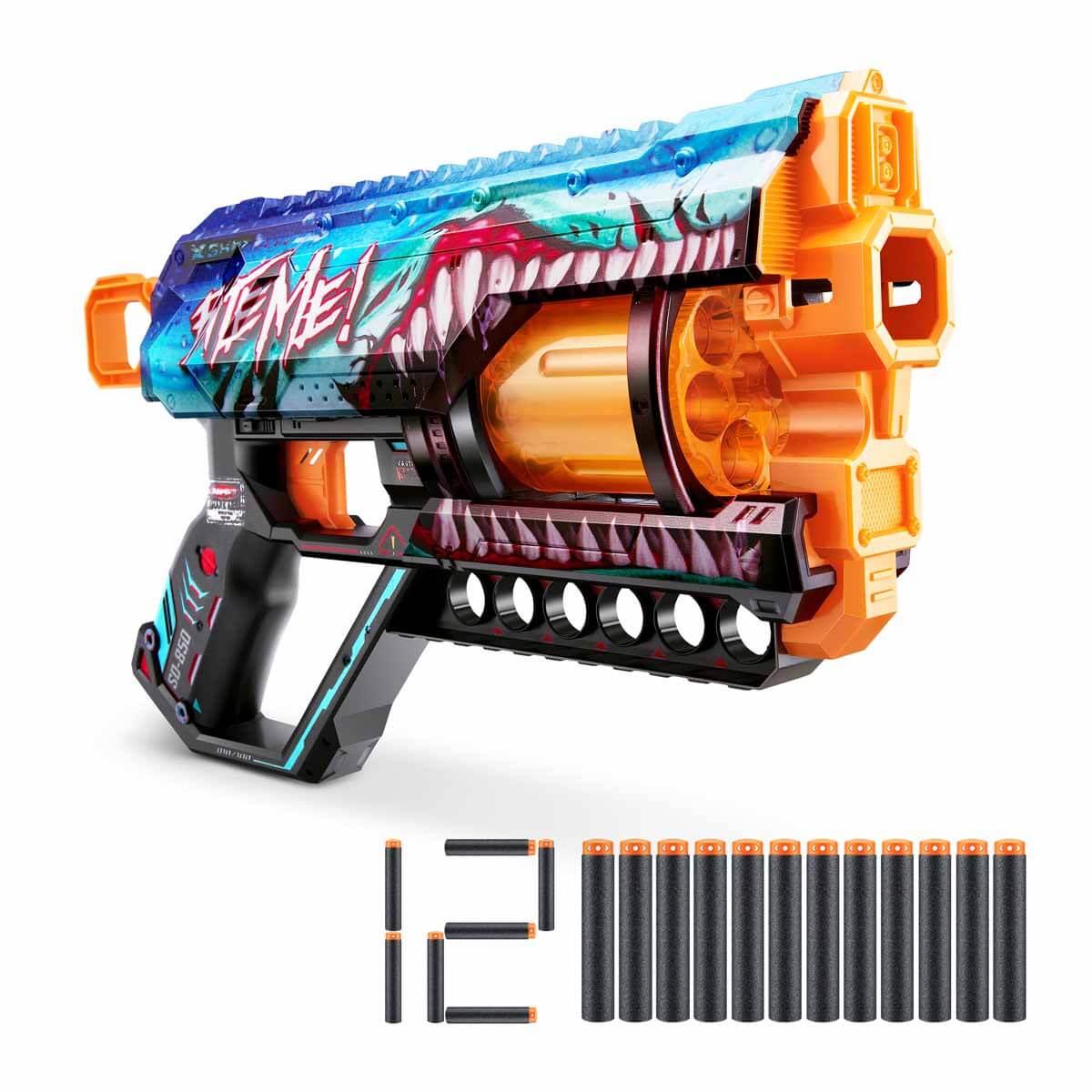 Oyuncak Silahlar, Sunman, X-Shot Skins Griefer 12 Mermili Sünger Dart Atan Silah 32 cm S00036561 Shark Thrasher