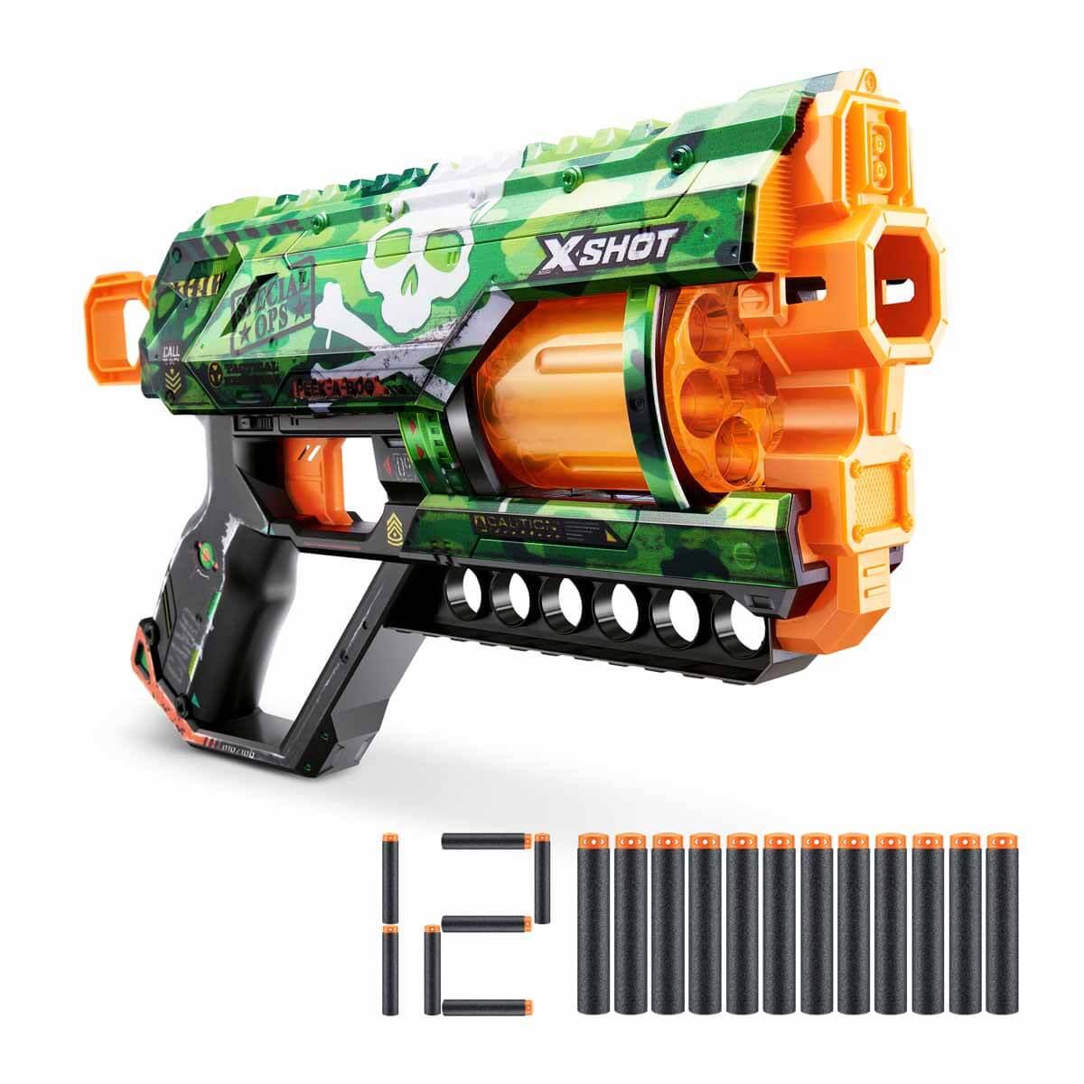 Oyuncak Silahlar, Sunman, X-Shot Skins Griefer 12 Mermili Sünger Dart Atan Silah 32 cm S00036561 Camo
