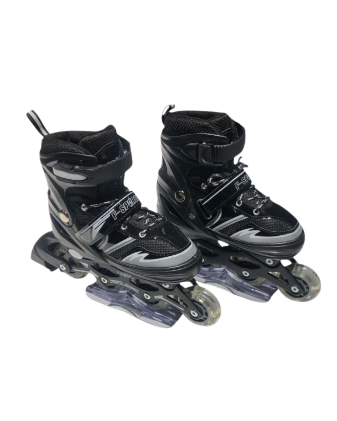 Paten, Furkan Toys, F-Sports Black Ayarlanabilir Işıklı Paten FR38507/S 30-33 Numara Siyah Gri