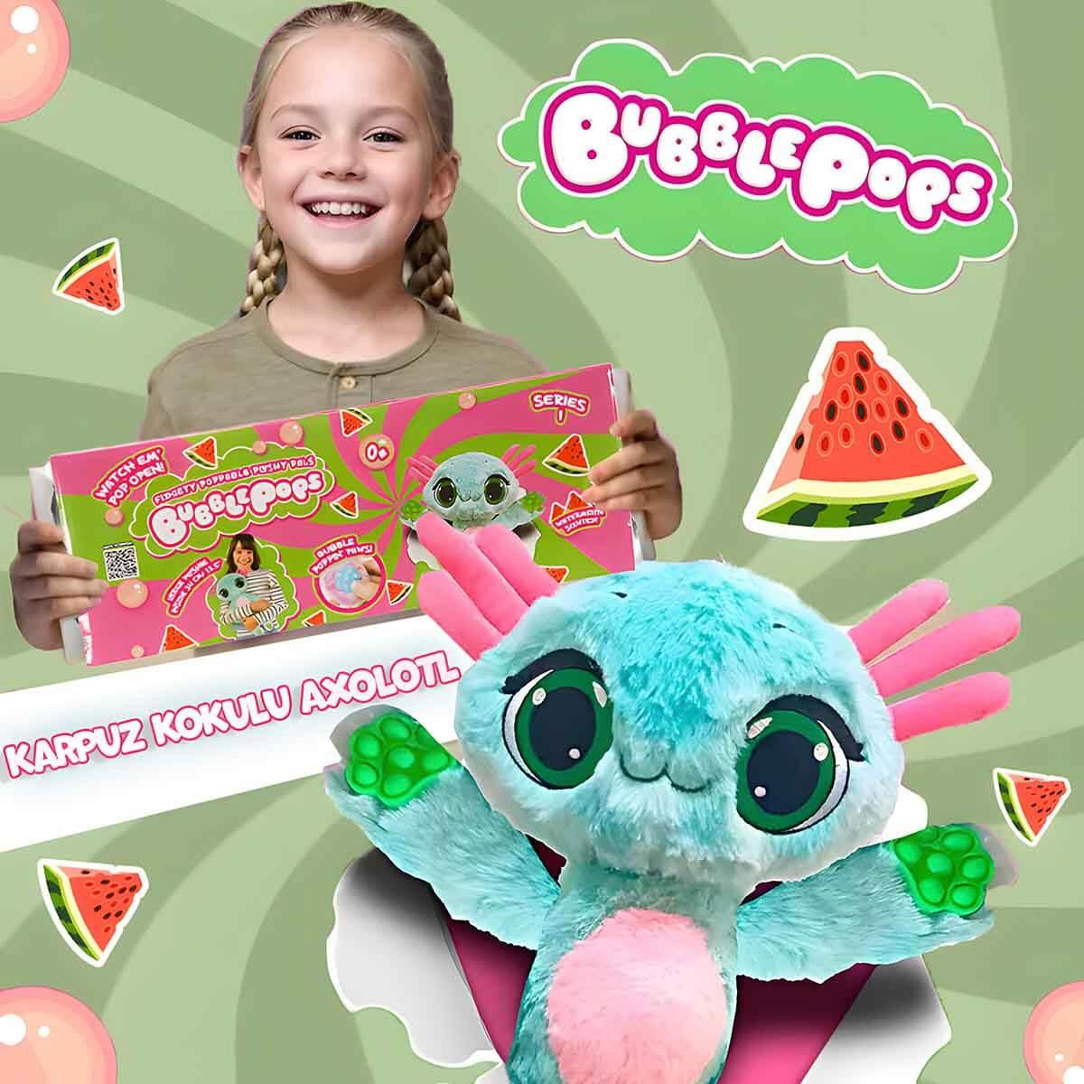 Peluş Hayvanlar, Sunman, Bubble Pops Kokulu Peluş S1 S00012004 Karpuz Kokulu Axolotl