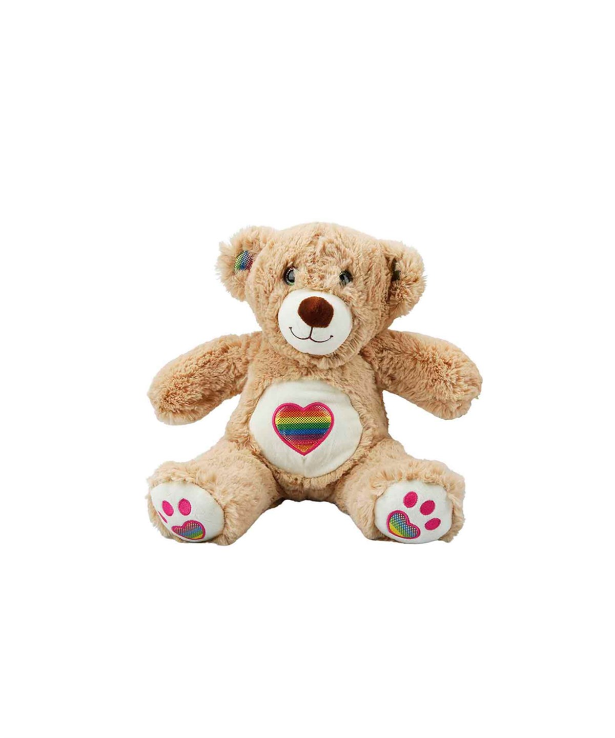 Peluş Hayvanlar, Sunman, Gökkuşağı Kalpli Peluş Ayı 30 cm 31841 Kahverengi