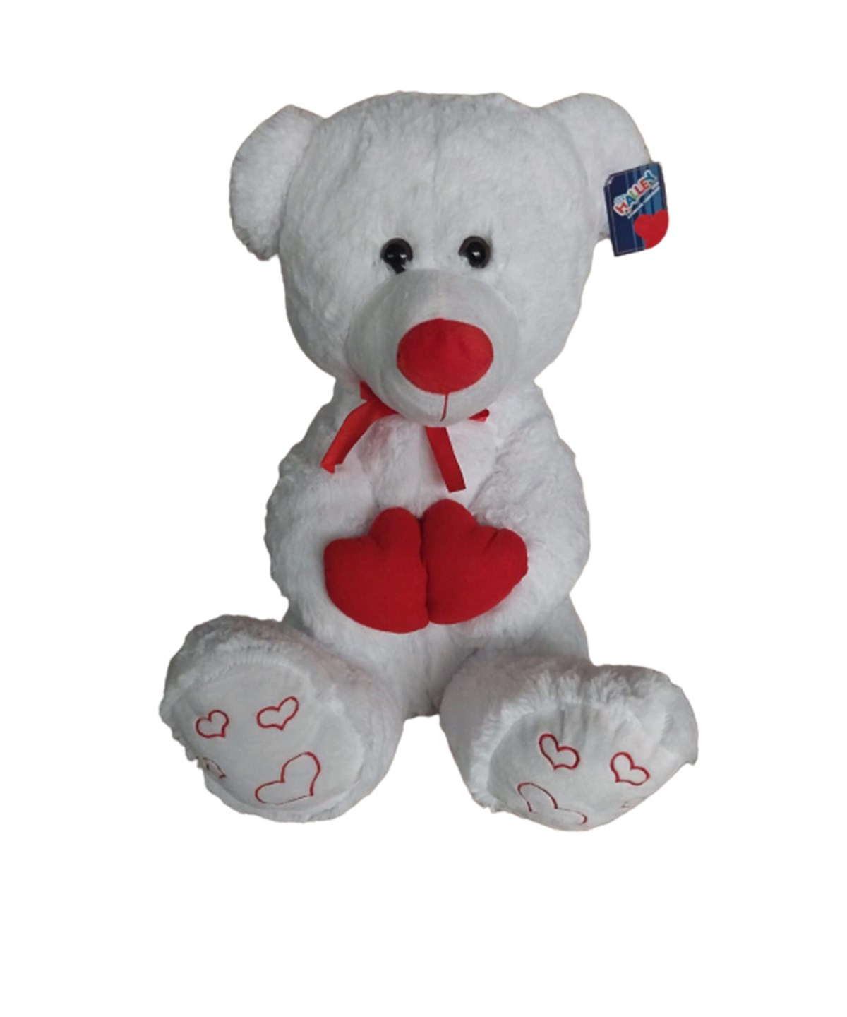 Peluş Hayvanlar, Halley, Halley Çift Kalpli Peluş Ayı 85cm 87307 Beyaz
