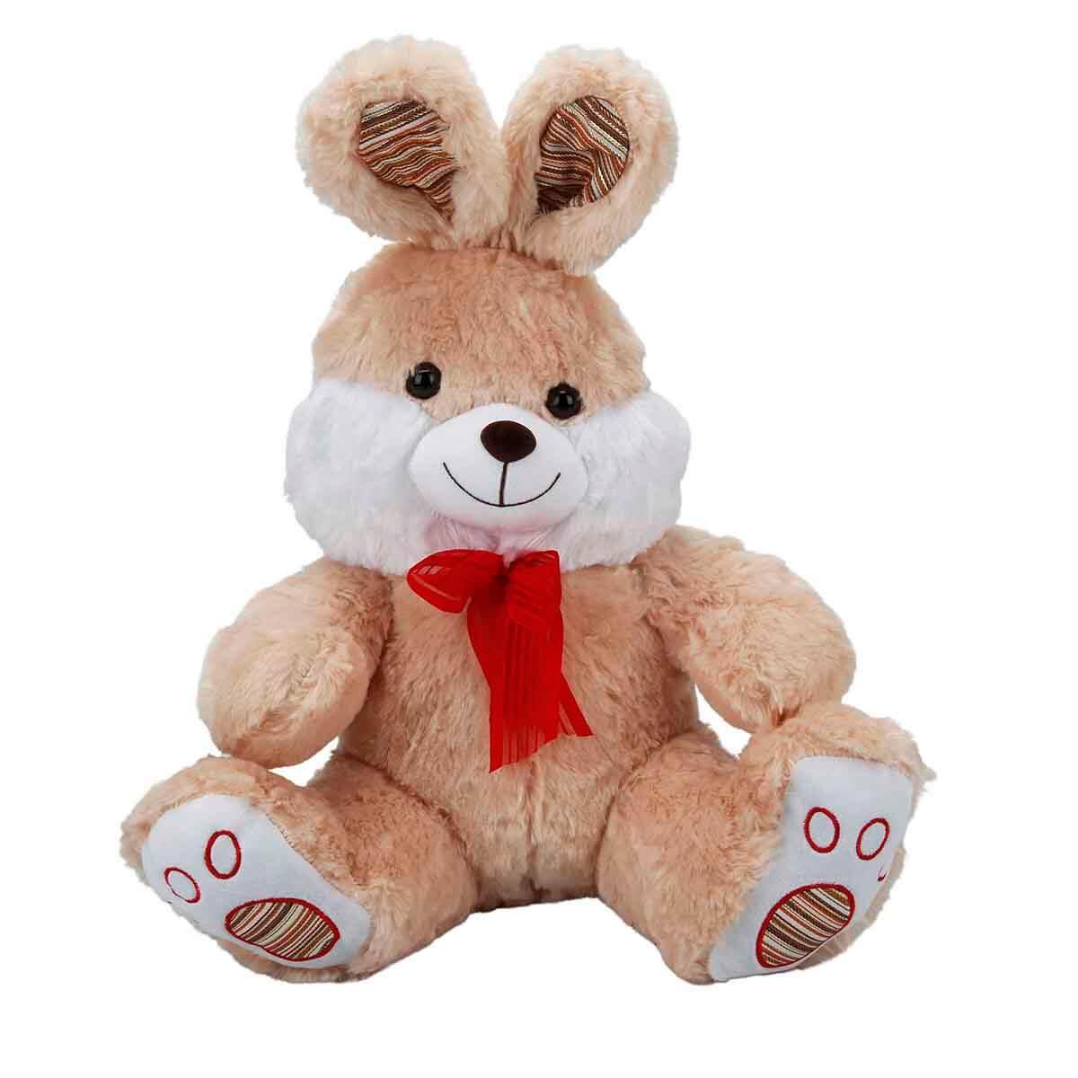 Peluş Hayvanlar, Sunman, Kurdelalı Tavşan Peluş 40 cm 15230 Açık Kahverengi