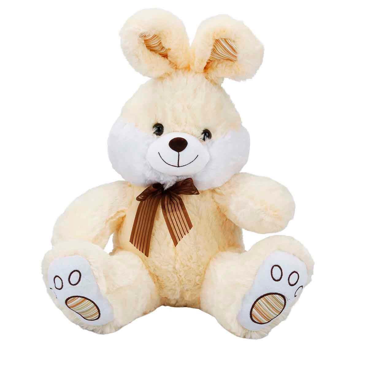 Peluş Hayvanlar, Sunman, Kurdelalı Tavşan Peluş 40 cm 15230 Krem Rengi