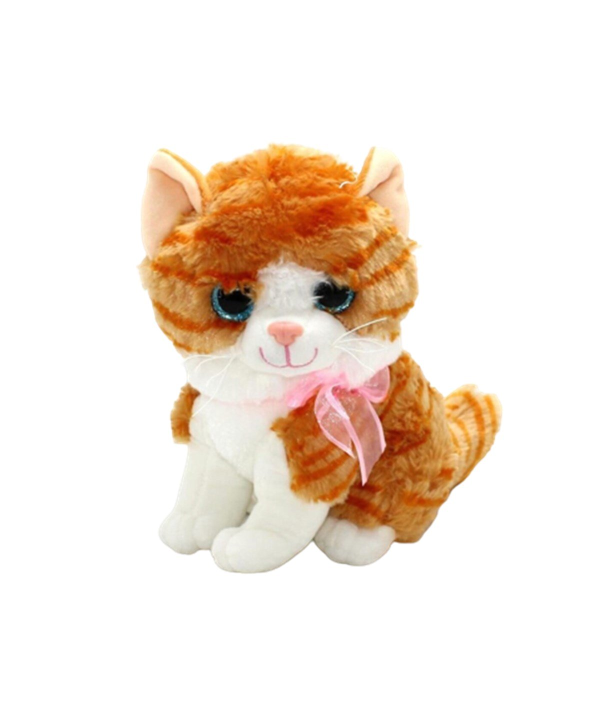 Peluş Hayvanlar, OSMAN KIZILKAYA, KZL Sesli Peluş Kedi 25 cm 76189 Beyaz Kahve Siyah