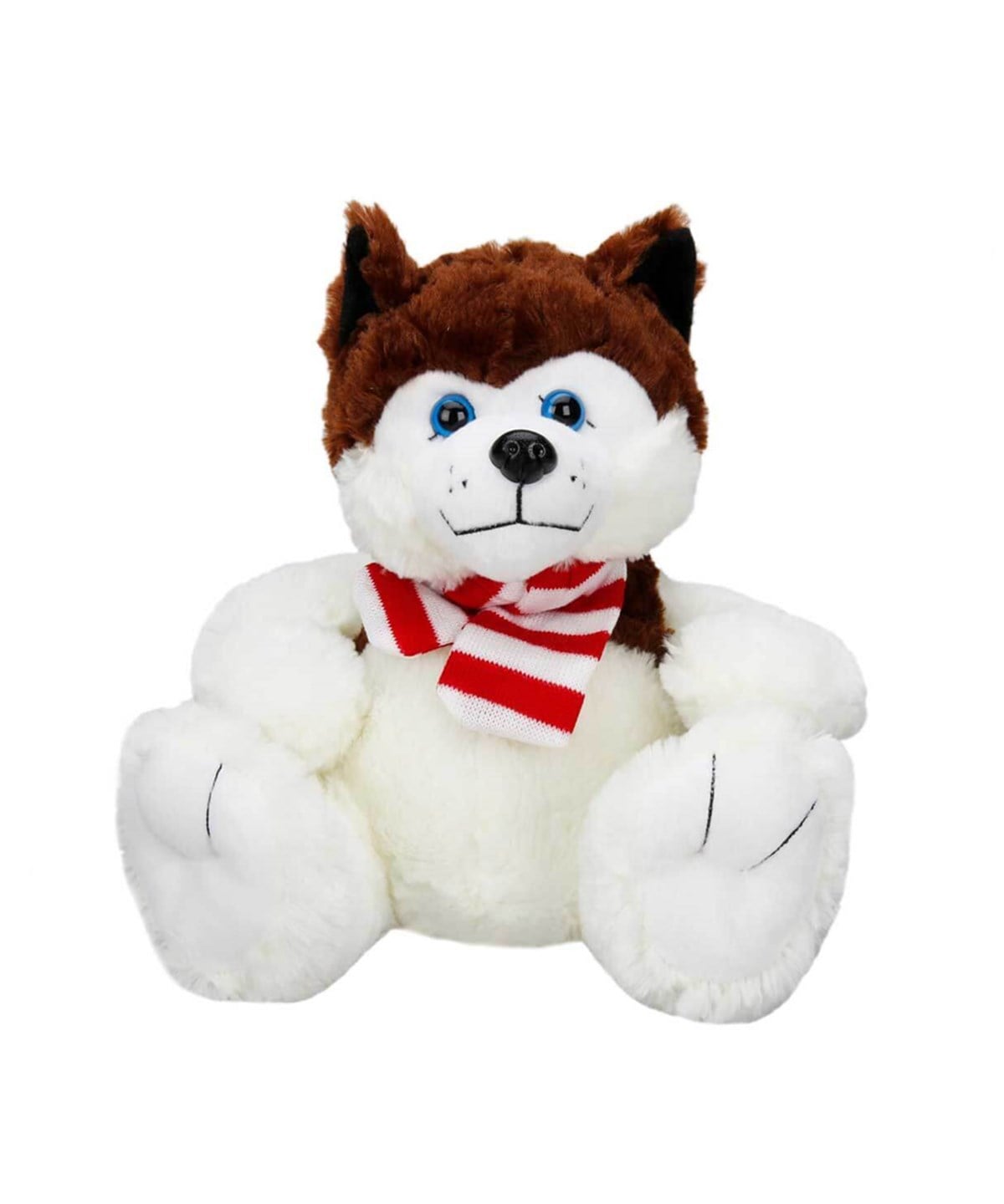 Peluş Hayvanlar, Sunman, Oturan Husky Atkılı Peluş Köpek 30 cm 10303 Kahverengi
