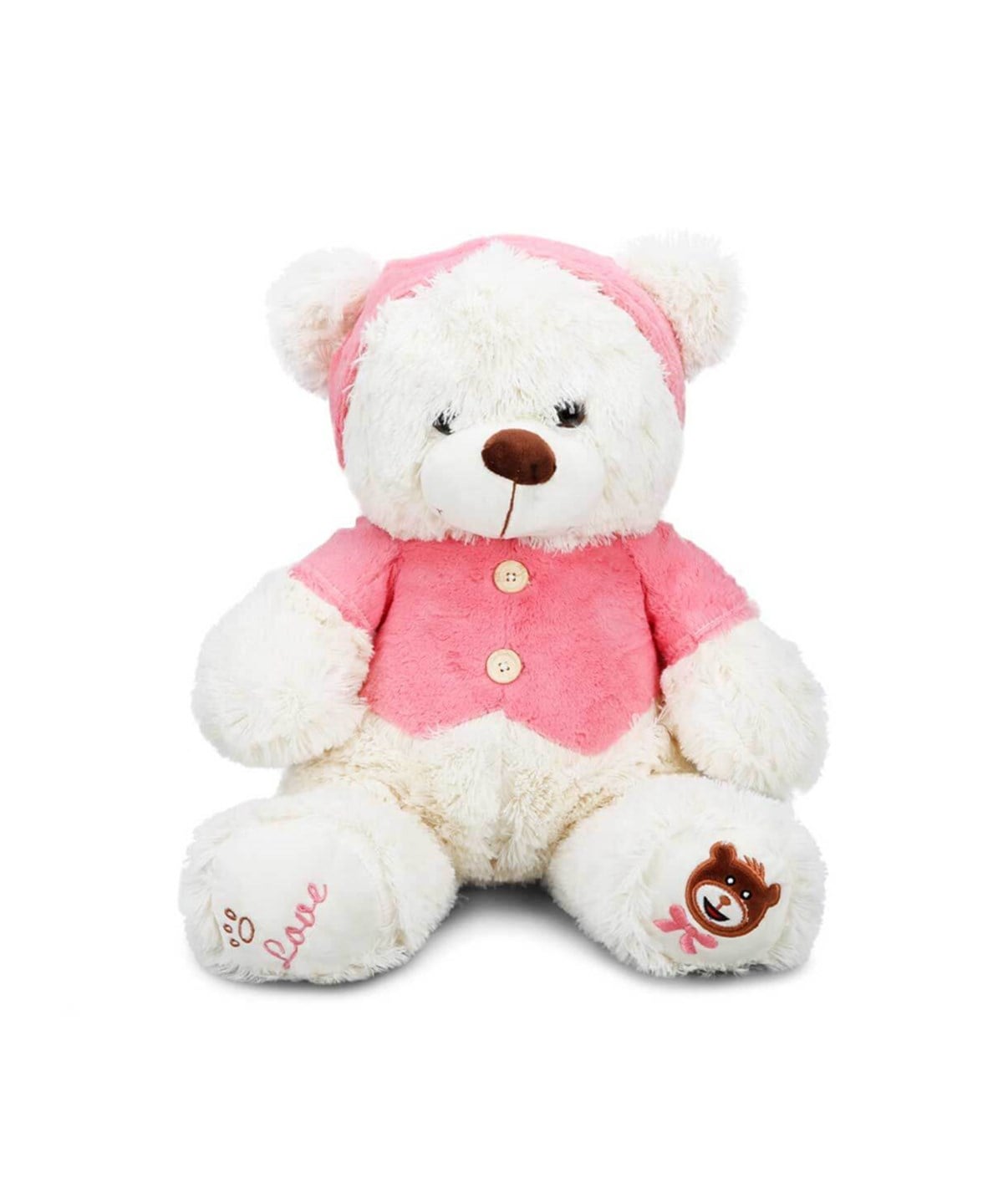 Peluş Hayvanlar, Sunman, Puffy Friends T-Shirtlü Sevimli Peluş Ayı 43 cm 10143 Beyaz