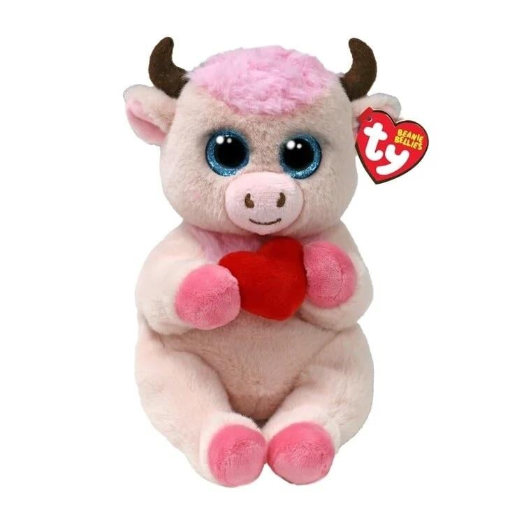 Peluş Hayvanlar, TY, TY Beanie Bellies Sprinkles Kalpli İnek 20 Cm