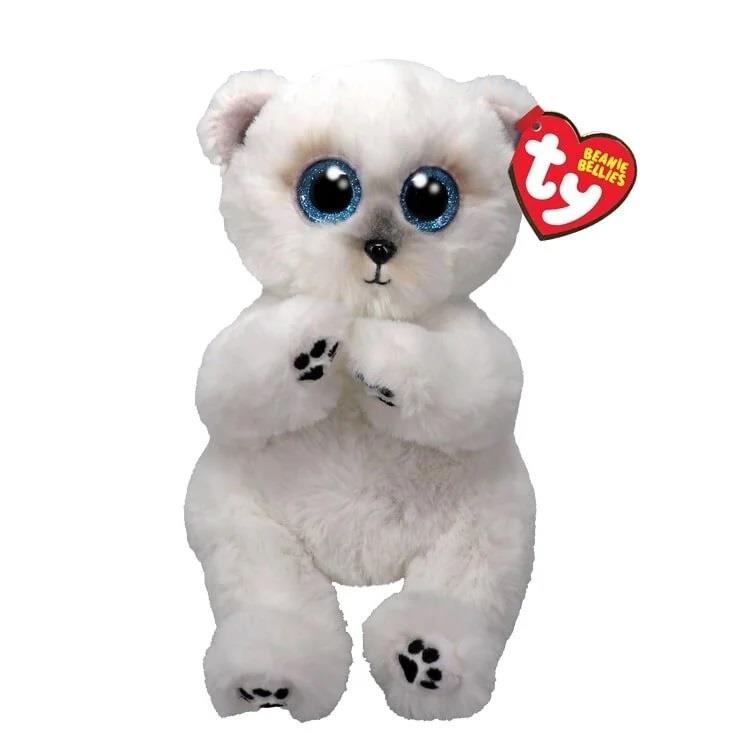 Peluş Hayvanlar, TY, TY Beanie Bellies Wuzzy Beyaz Ayı 20 Cm