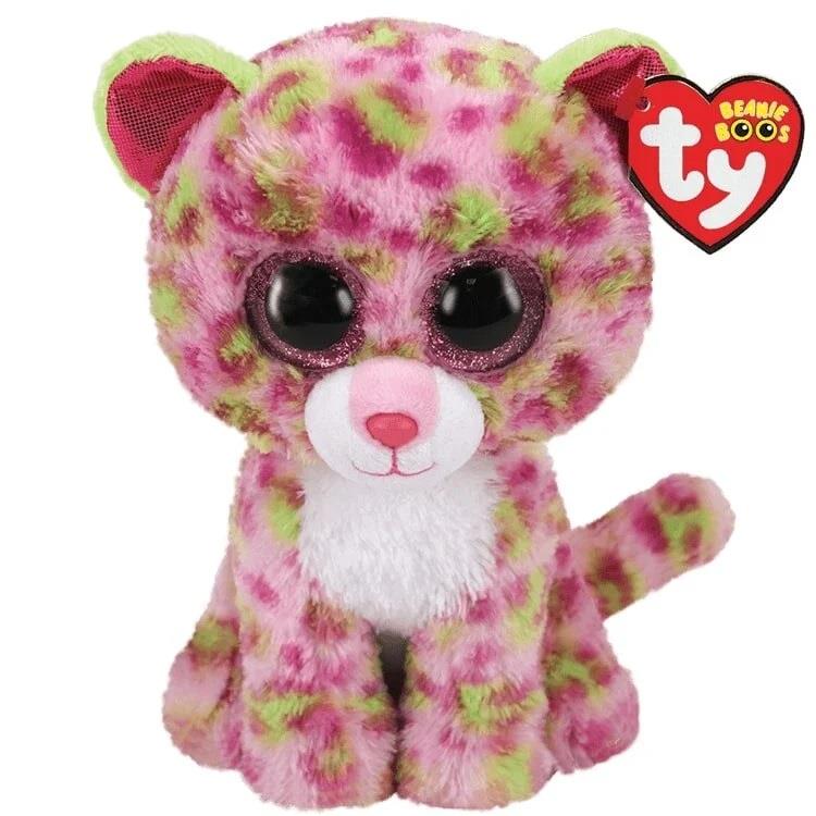 Peluş Hayvanlar, TY, TY Beanie Boos Lainey Pembe Yeşil Leopar 15 Cm