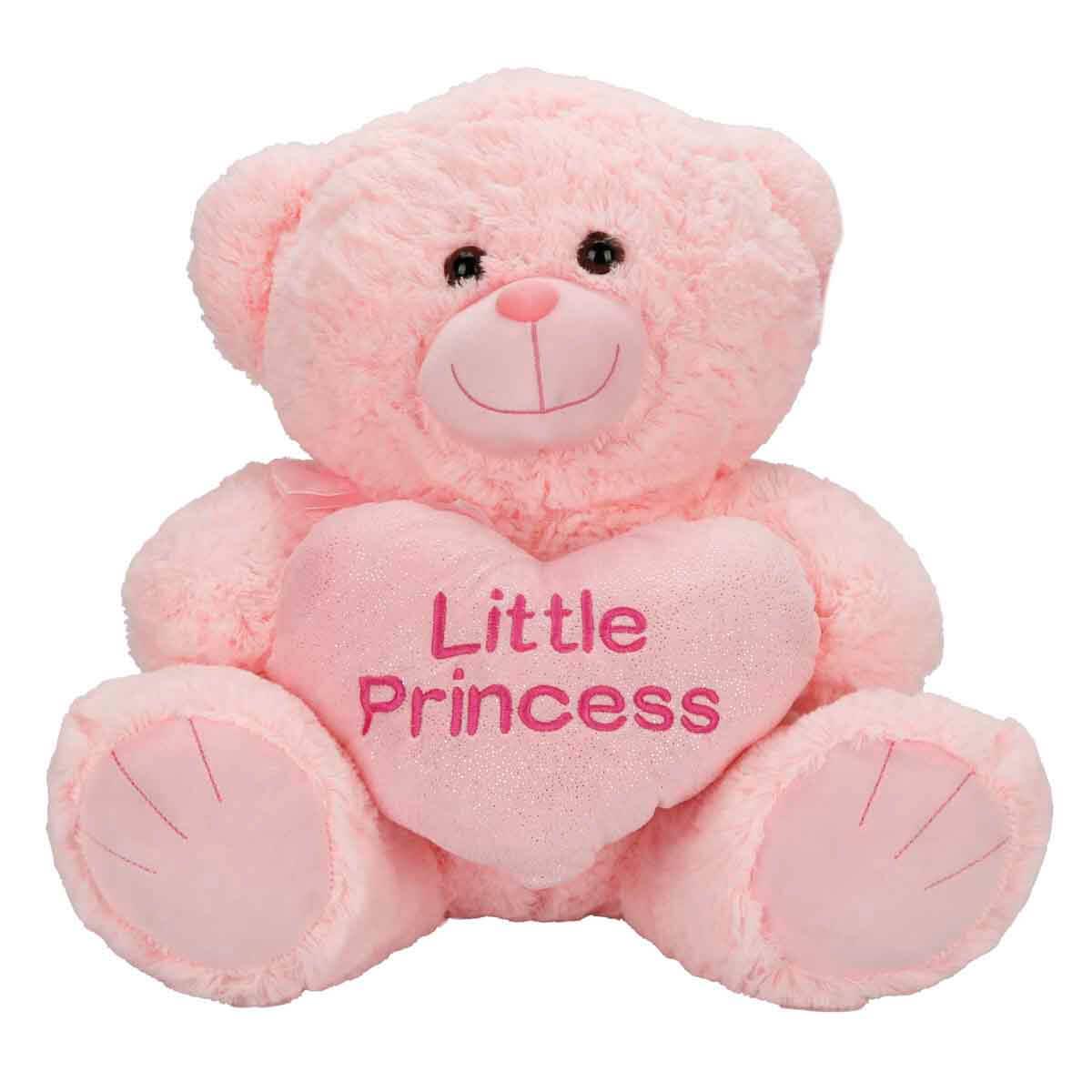 Peluşlar, Sunman, Kalp Tutan Peluş  Ayı 45 cm 47637 Pembe
