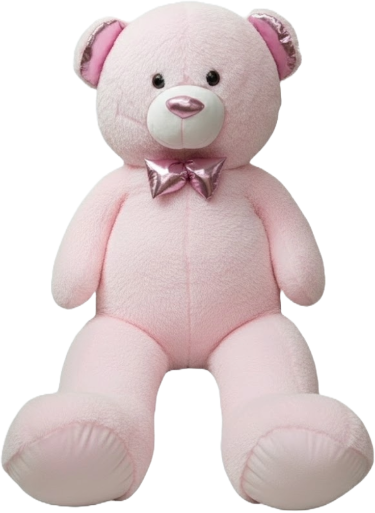 Peluşlar, Sunman, Parlak Papyonlu Peluş Ayı 150 cm Pembe