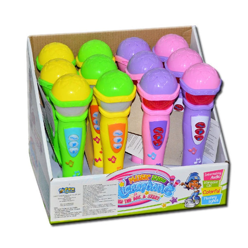 Pilli Oyuncak Mikrofon Sesli Işıklı