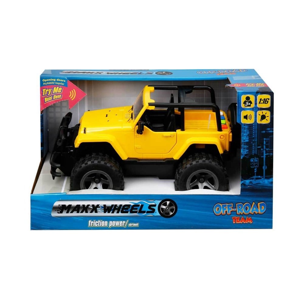 Sesli Işıklı Araçlar, Sunman, 1:16 Sesli ve Işıklı Jeep 03904 Sarı