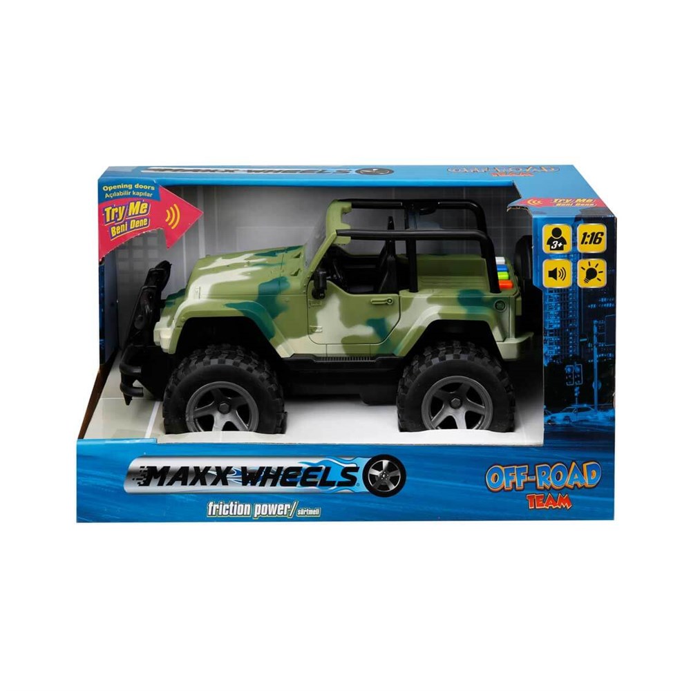 Sesli Işıklı Araçlar, Sunman, 1:16 Sesli ve Işıklı Jeep 03904 Asker Yeşili