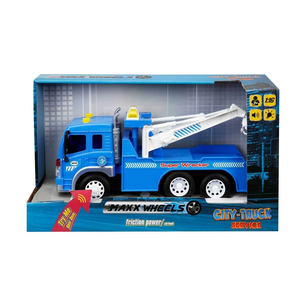 Sesli Işıklı Araçlar, Sunman, 1:16 Sesli ve Işıklı İş Makinaları Şehir Tamir Araçları Vinç Super Wrecker