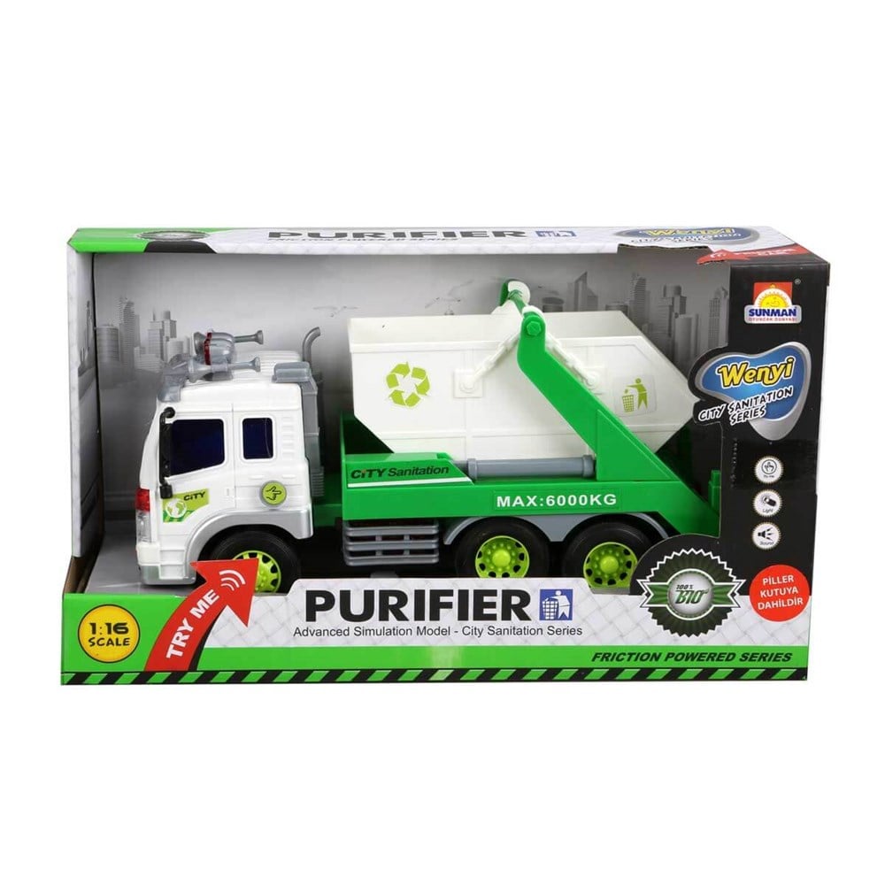 Sesli Işıklı Araçlar, Sunman, 1:16 Sesli ve Işıklı İş Makinaları Geri Dönüşüm Kamyonları Salıncaklı