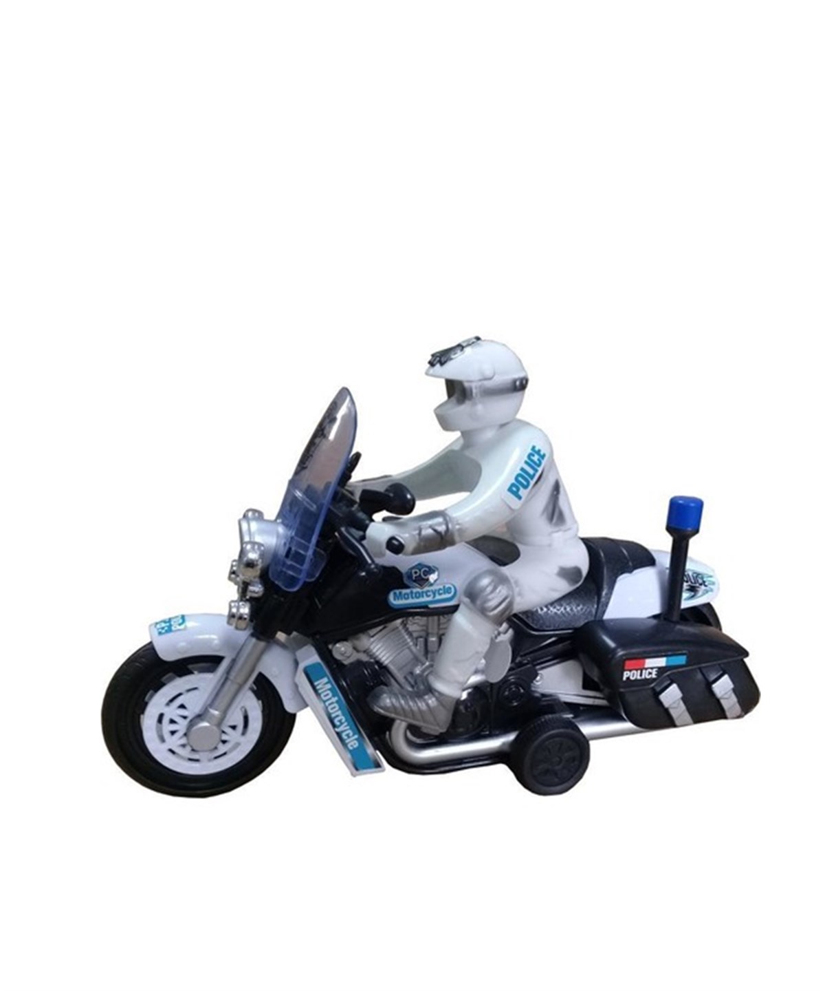 Sesli Işıklı Araçlar, Merkez Oyuncak, CND9967-1A Kutulu Pilli Siyah Mavi Polis Motoru Sesli