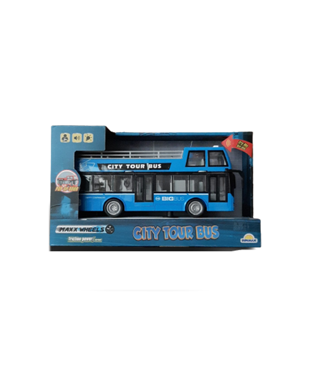 Sesli Işıklı Araçlar, Sunman, Maxx Wheels Sesli ve Işıklı Tur Otobüsü 35382 Mavi