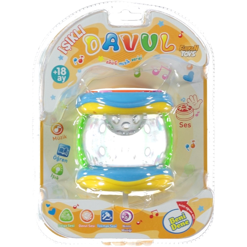 Sesli Işıklı Oyuncaklar, Furkan Toys, Sesli Işıklı Eğlence Arkadaşlarım Işıklı Davul FR32048