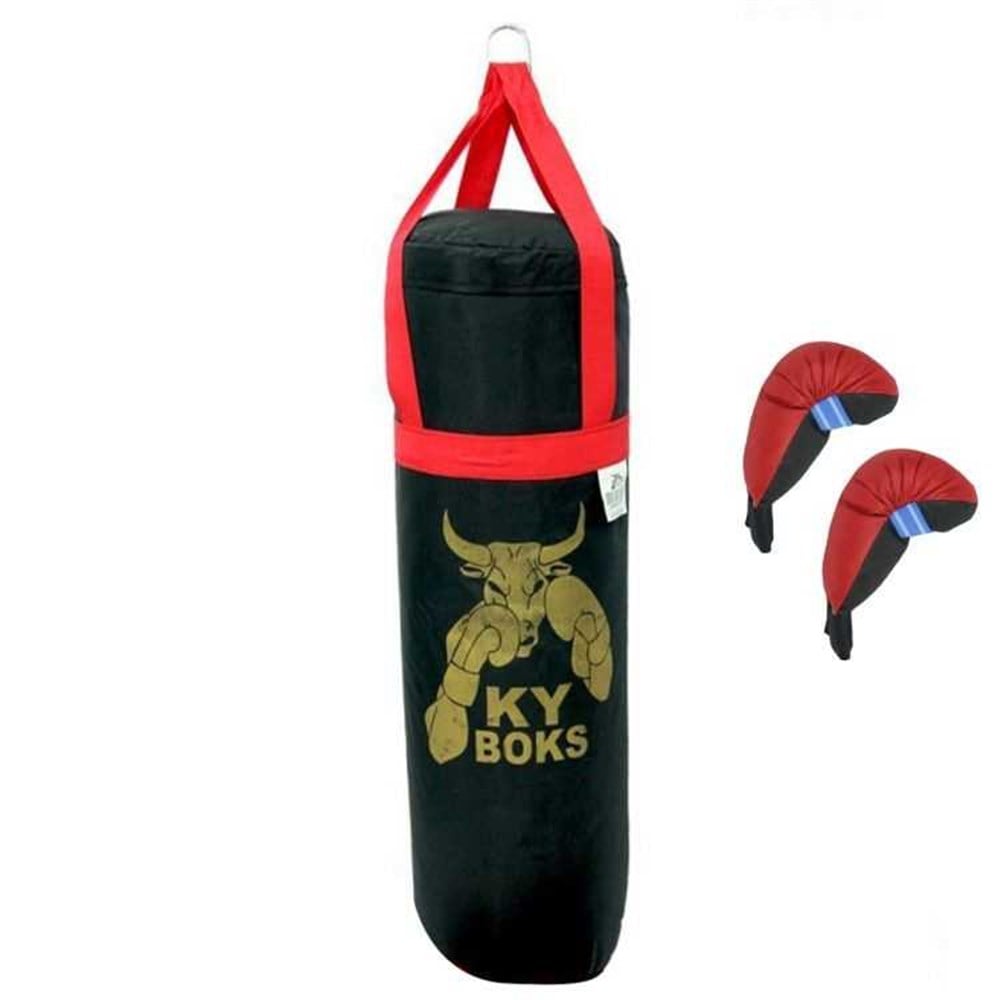 Spor Oyuncakları, KY Spor, KY Spor Çocuk Boks Oyun Seti Boks Torbası ve Eldiveni Siyah