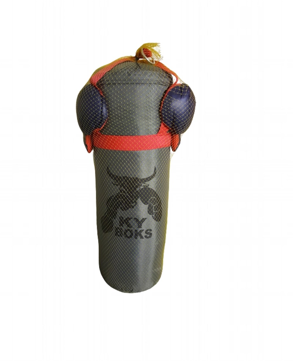 Spor Oyuncakları, KY Spor, KY Spor Çocuk Boks Oyun Seti Boks Torbası ve Eldiveni Gri
