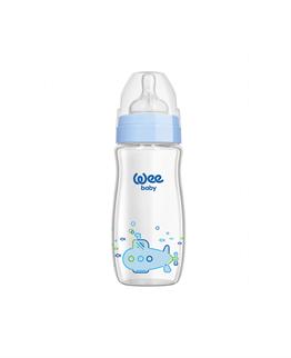 Biberon, WEE BABY, Wee Baby Klasik Plus Geniş Ağızlı Isıya Dayanıklı Cam Biberon 180 ml 140 Mavi