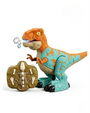 Fonksiyonel Hayvanlar, MEGA OYUNCAK, Pilli Buhar Üfleyen Dinazor Velociraptor 79534 Kahverengi