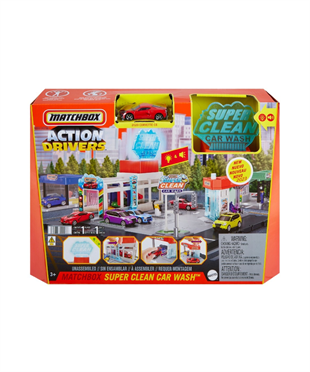 Hot Wheels Oyun Setleri, MATCHBOX, Matchbox Aksiyon Sürücüleri Oyun Seti HBD74 HNJ54 Super Clean Car Wash