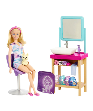 Makyaj ve Güzellik Setleri, Barbie, Barbie Işıltı Dolu Spa Günü Oyun Seti HCM82
