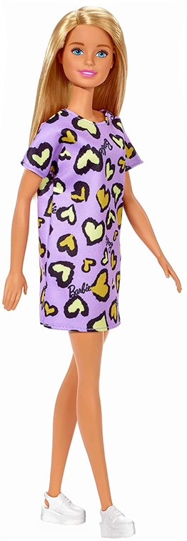 Manken Bebekler, Barbie, Şık Barbie Bebek Mor Kalpli Elbise T7439 GHW49