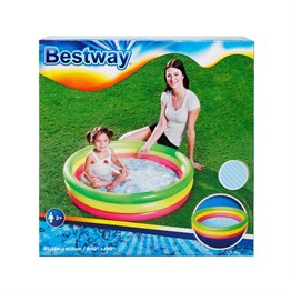 Şişme Havuzlar, Bestway, Bestway Şişme Çocuk Havuzu Renkli Yuvarlak 3 Katlı 102x25cm