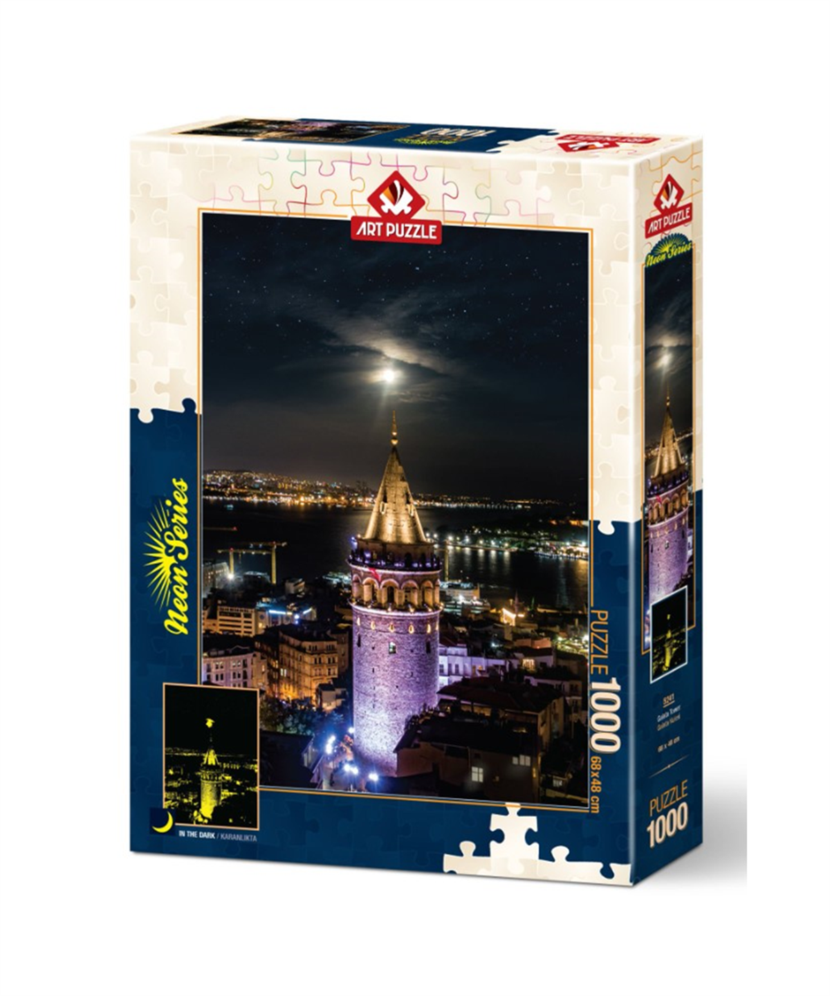 1000 Parça Puzzle, ART PUZZLE, Art Puzzle Galata Kulesi 1000 Parça Neon Puzzle