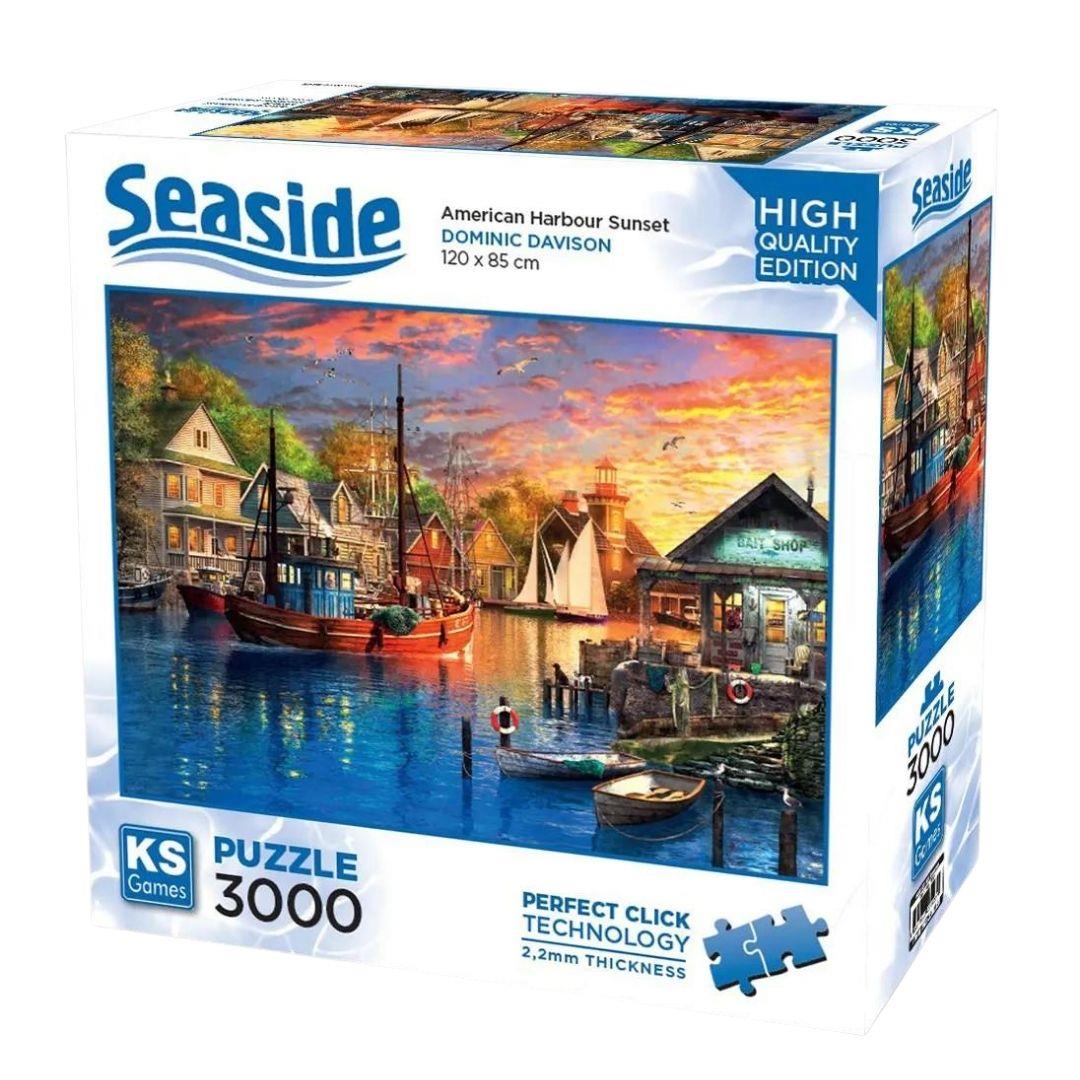 3000 Parça Puzzle, KS GAMES, American Harbour Sunset Puzzle 3000 Parça 23023