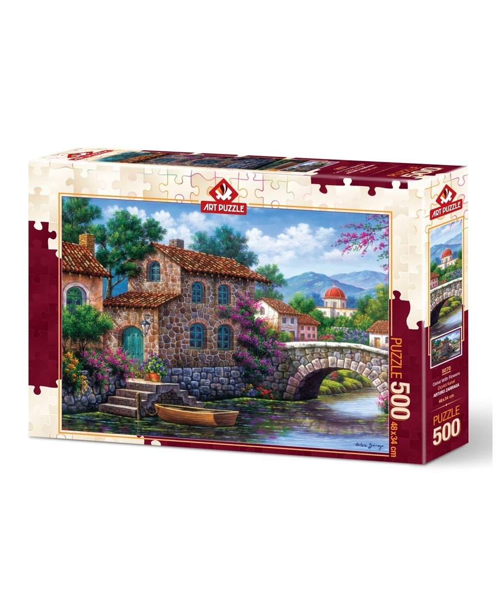 500 Parça Puzzle, ART PUZZLE, Art Puzzle Çiçekli Kanal 500 Parça Puzzle 5070