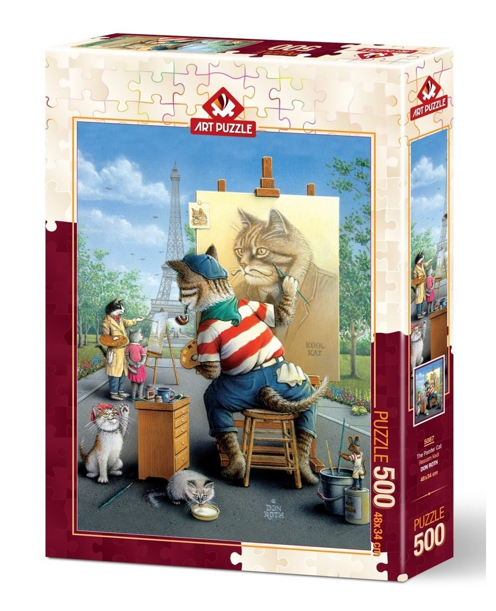 500 Parça Puzzle, ART PUZZLE, Art Puzzle Ressam Kedi 500 Parça Puzzle 5087