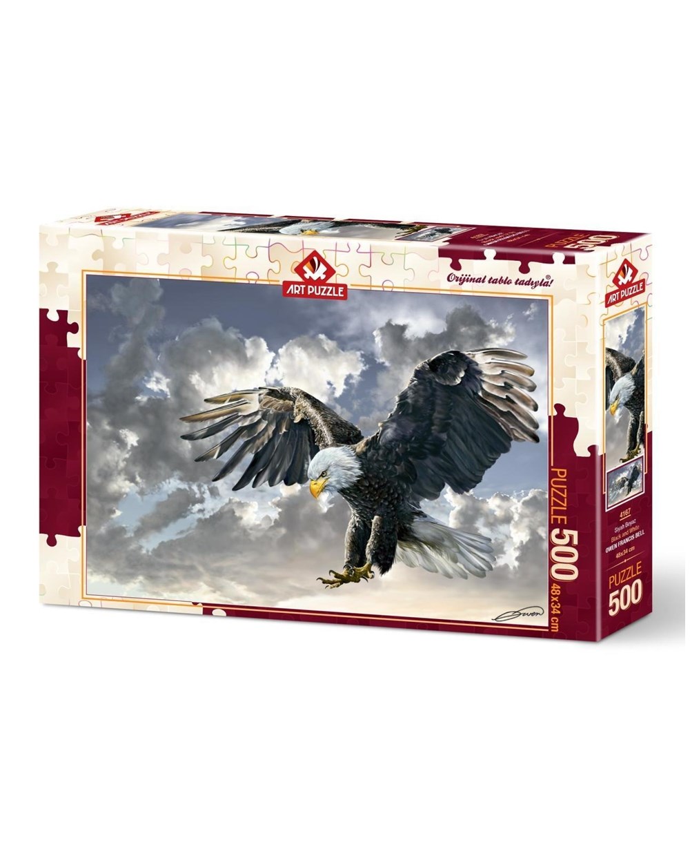 500 Parça Puzzle, ART PUZZLE, Art Puzzle Siyah Beyaz Kartal 500 Parça Puzzle 4167