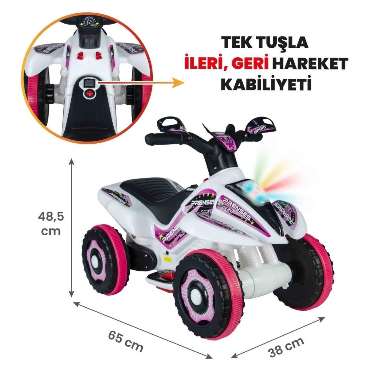 Akülü Arabalar, UJ TOYS, Uj Toys Safari ATV Beyaz Prenses