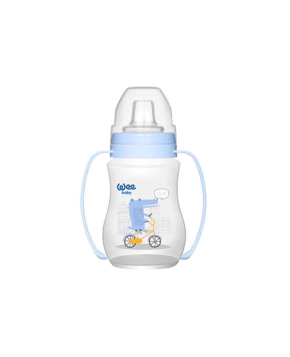 Bardaklar, WEE BABY, Wee Baby Akıtmaz Kulplu PP Antikolik Bardak 250 ml 754 Mavi