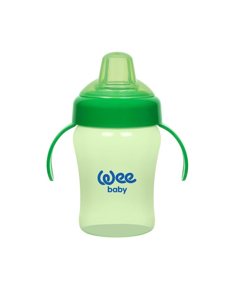 Bardaklar, WEE BABY, Wee Baby Colurful Akıtmaz Kulplu Antikolik Bardak 240 ml 775 Yeşil
