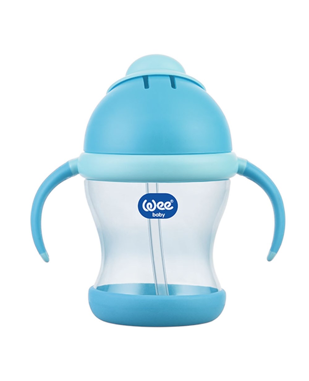 Bardaklar, WEE BABY, Wee Baby Kulplu Pipetli Bardak 200 ml 170 Mavi
