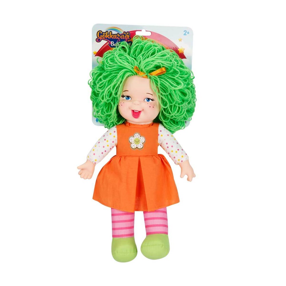 Bez Bebekler, Sunman, Gökkuşağı Bebekleri Dolgu Bebek 45cm 23464 Yeşil Saçlı