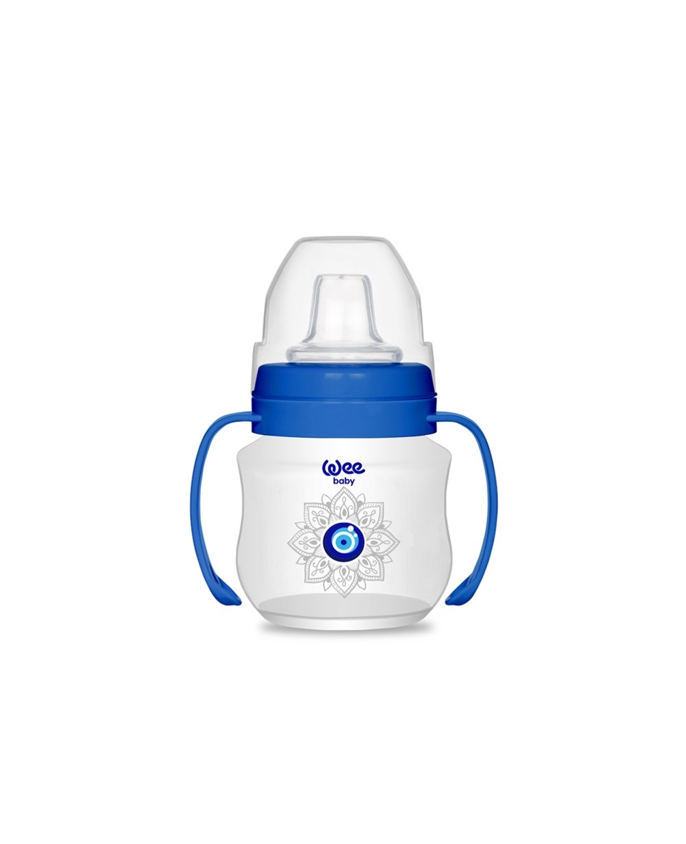 Biberon, WEE BABY, Wee Baby Akıtmaz Kulplu PP Bardak 125 ml - Nazar Boncuğu Seri