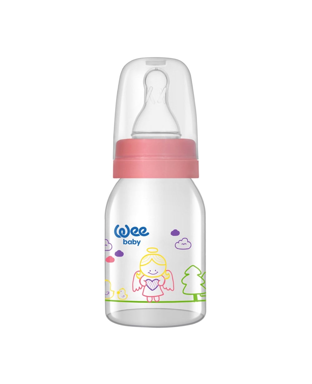 Biberon, WEE BABY, Wee Baby Klasik Yuvarlak Uçlu Cam Biberon 125 ml 877 Pembe