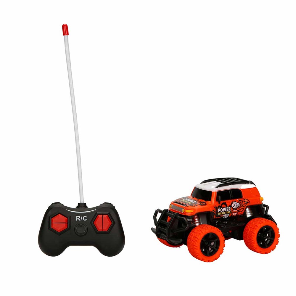 Breadcrumbut, Sunman, 1:43 Uzaktan Kumandalı Işıklı Mini Jeep 12 cm. 27196 Turuncu Beyaz Tavan Power