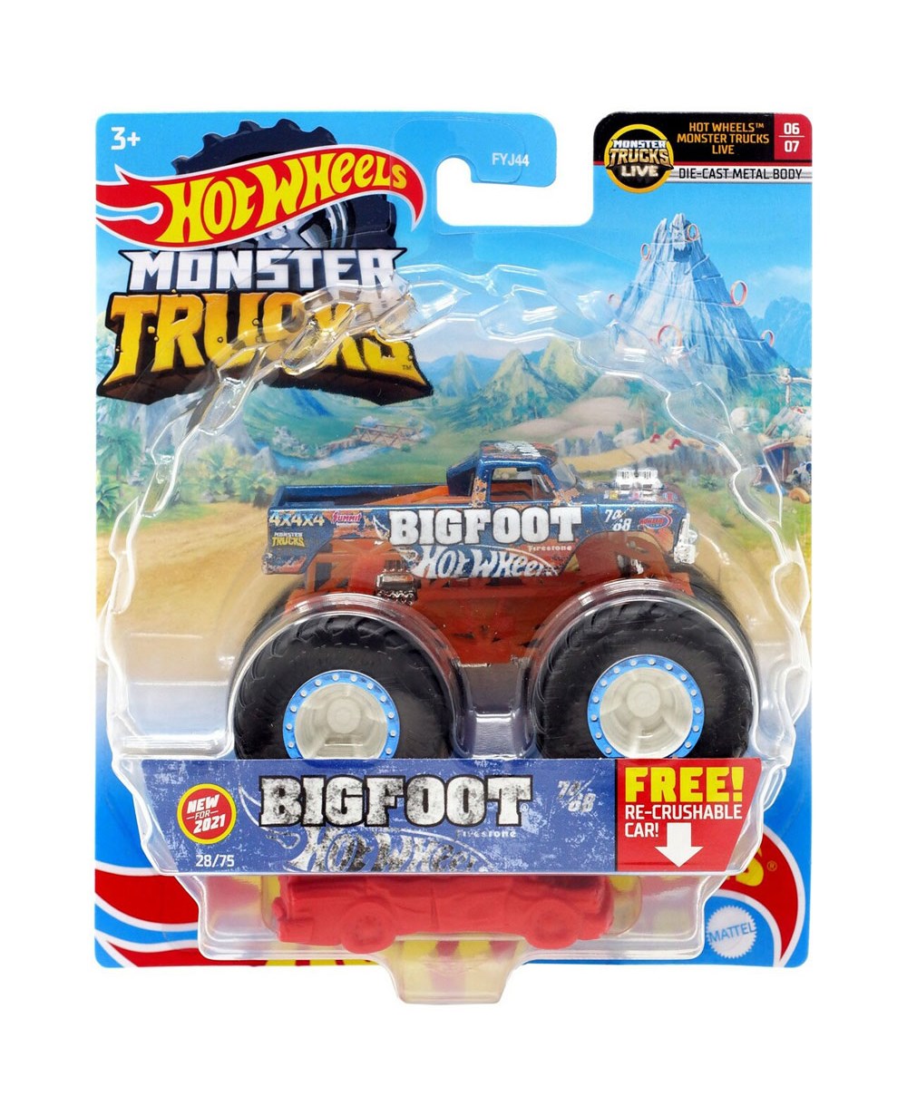 Breadcrumbut, Hot Wheels, 1:64 Hot Wheels Monster Trucks Araba FYJ44 GWK03 Bigfoot