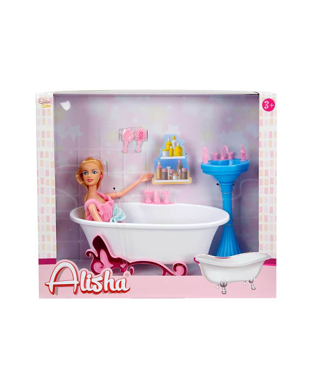 Breadcrumbut, Sunman, Alisha Bebeğin Banyo Keyfi Mavi Lavabo 14271