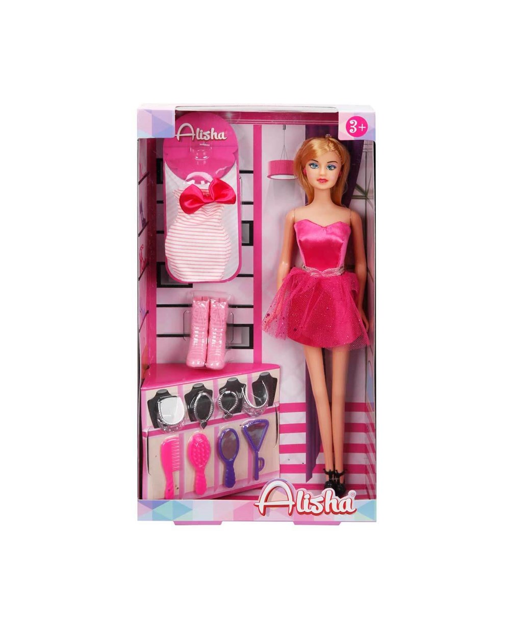 Breadcrumbut, Sunman, Alisha Gece Elbiseli Bebek Oyun Seti 14233 Koyu Pembe